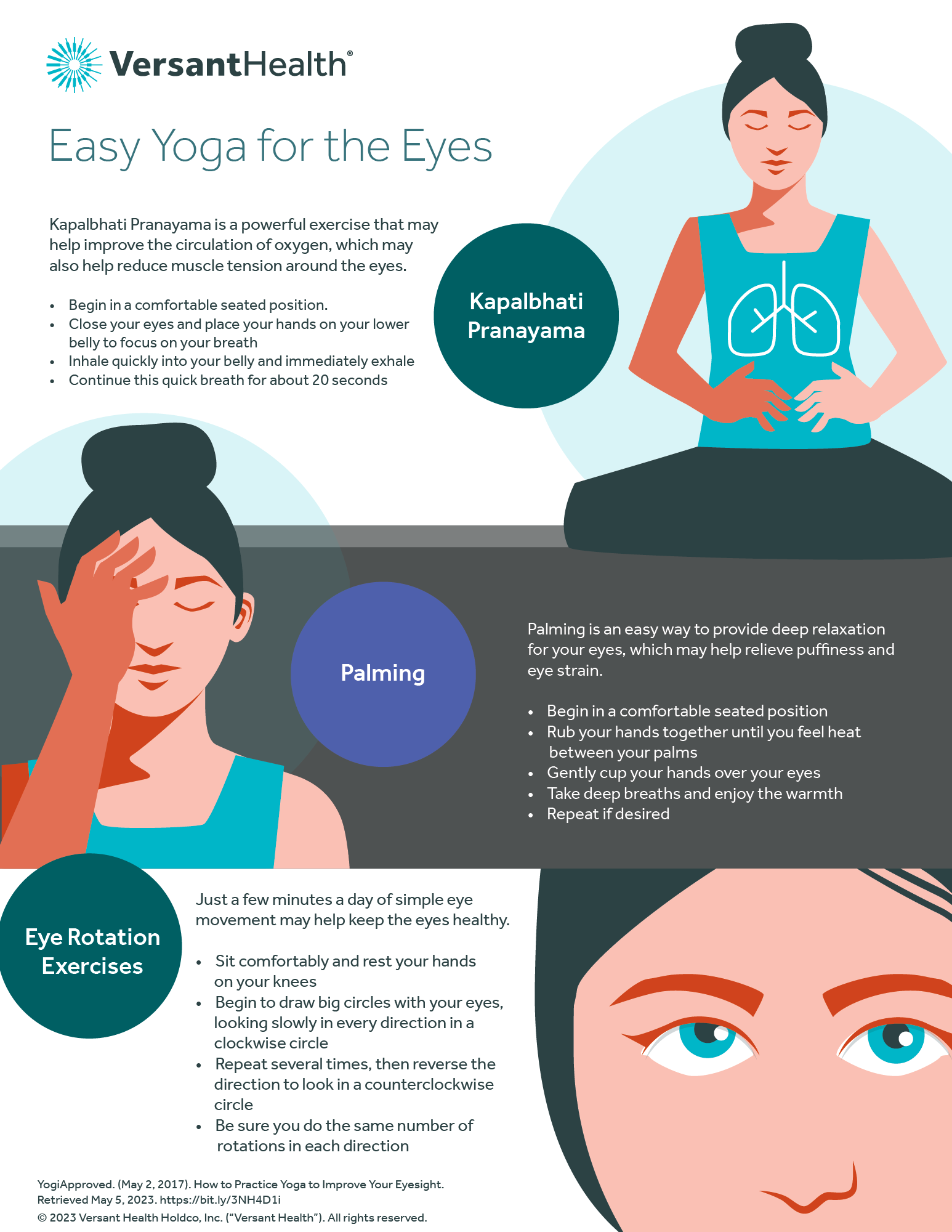 Graphic that explains yoga for the eyes