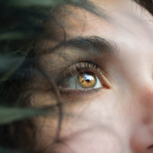 Close up image of a woman's right eye