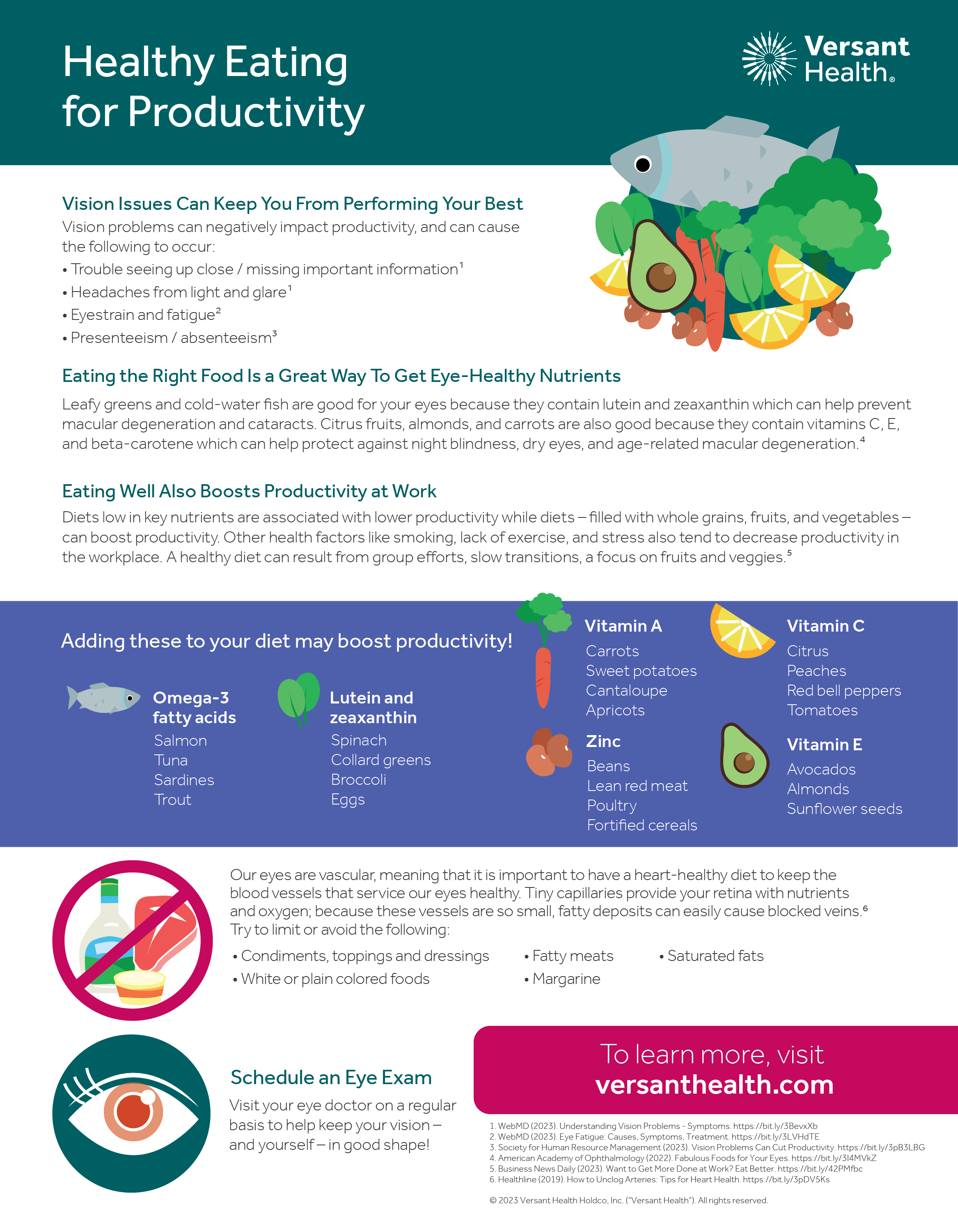 Thumbnail of an infographic that talks about healthy eating for improved productivity