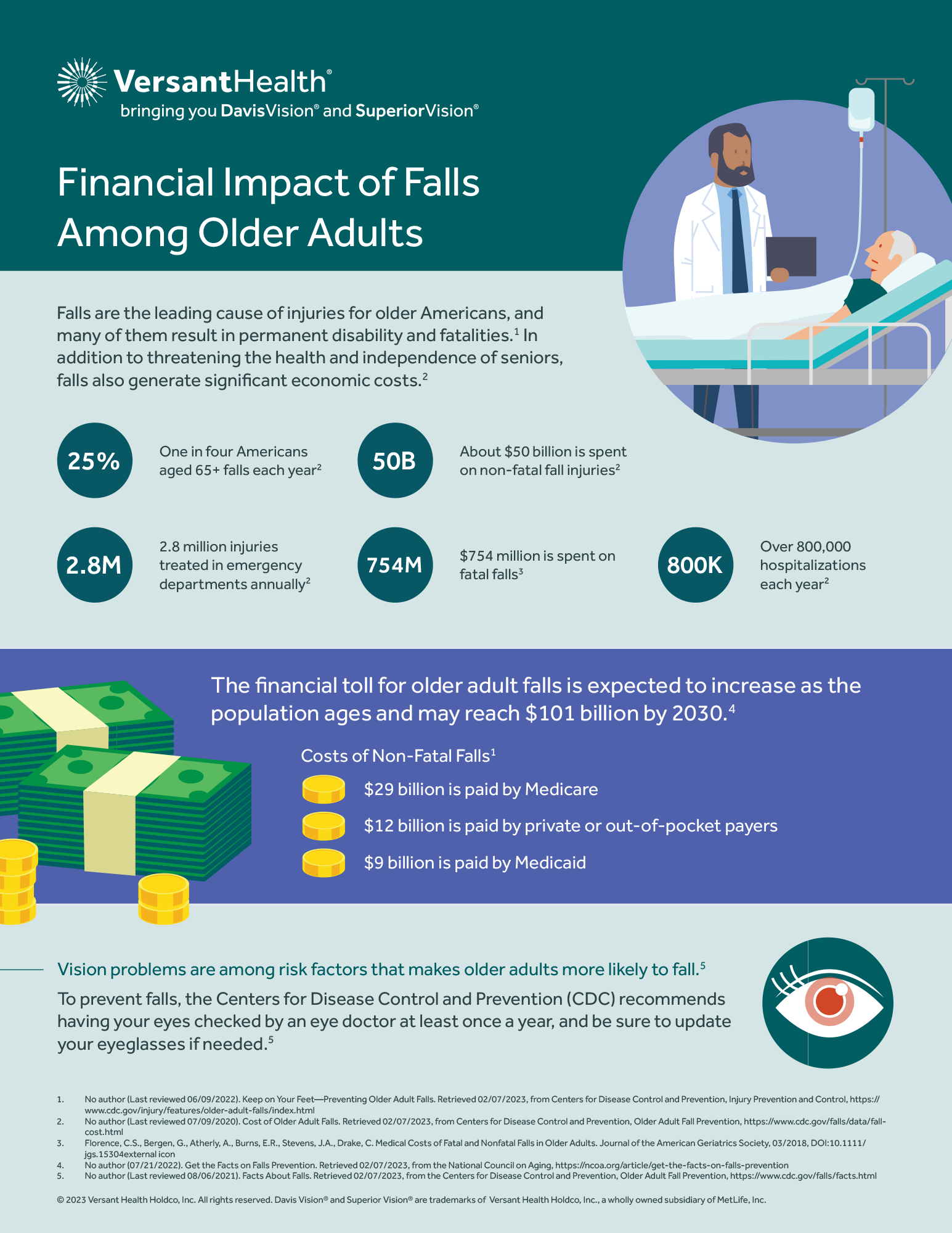 Thumbnail of an infographic that describes the financial impact of falls among older adults (click to view the PDF)
