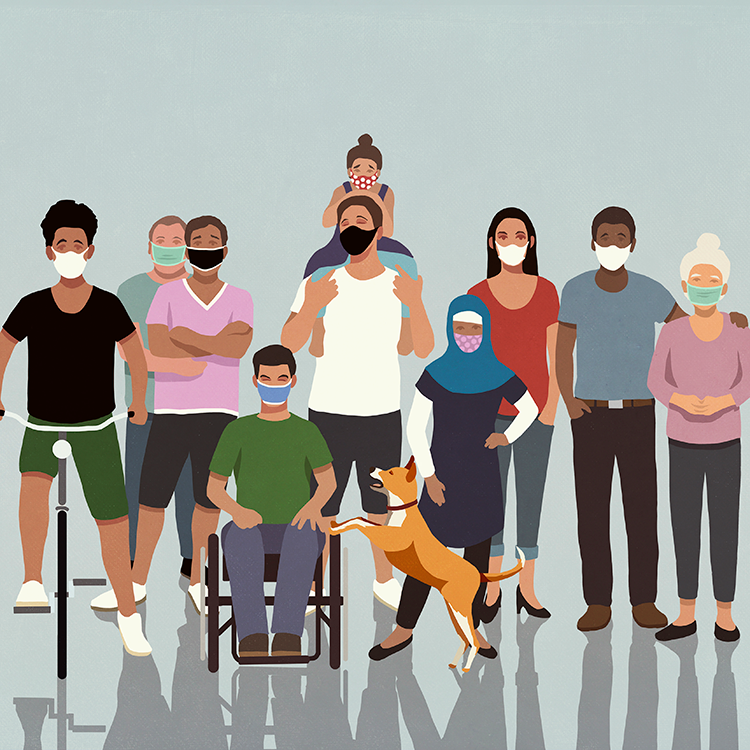 Diverse group of people vector art