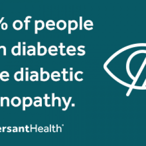 Ad that says 30% of people with diabetes have diabetic retinopathy